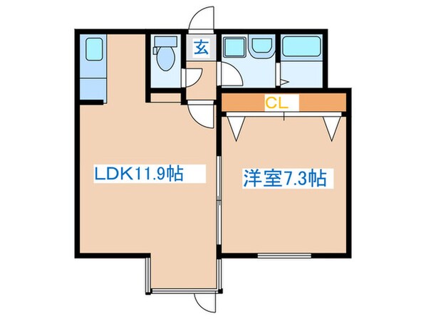 ベルファ－レ中央の物件間取画像